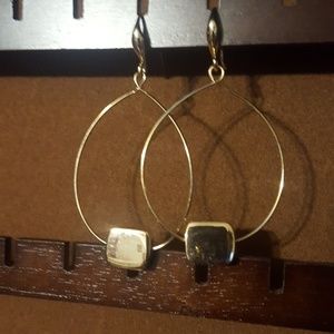 Gold tone Hoop Dangle Earrings